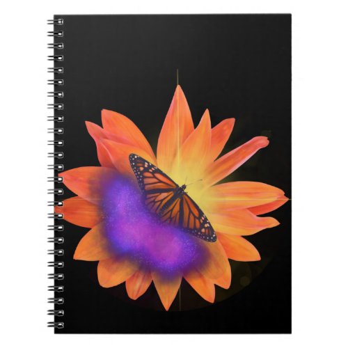 Butterfly Purple Burst Orange Flower Journal