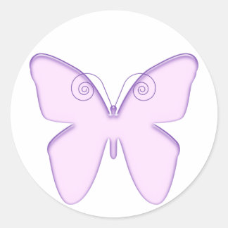 butterfly purple classic round sticker