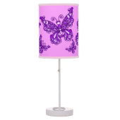 Butterfly purple girls room patterned graphic lamp (Front)