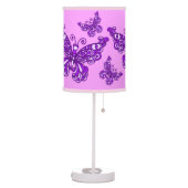 Butterfly purple girls room patterned graphic lamp (Left)