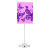 Butterfly purple girls room patterned graphic lamp (Back)