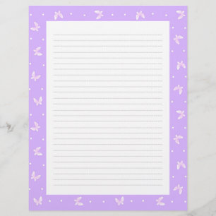 Butterfly Purple Letter Head Letterhead
