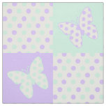 Butterfly Purple Mint Green Polka Dots Fabric