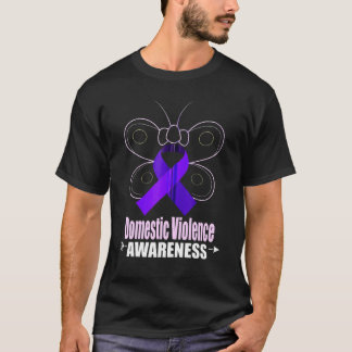 Butterfly Purple Ribbon Domestic Violence Awarenes T-Shirt