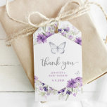 Butterfly purple silver baby shower thank you gift tags<br><div class="desc">Butterfly purple silver baby shower thank you Gift Tags
Matching items available.</div>
