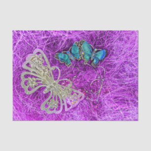 Butterfly Purple Teal Blue Gold Elegant Tissue Paper
