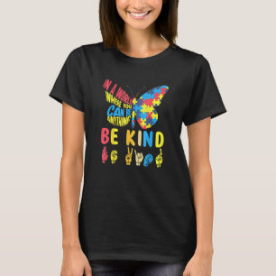 Butterfly Puzzle Be Kind Sign Language Hand Autism T-Shirt