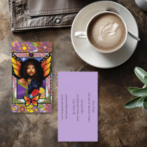 Butterfly Queen Fairy  Stained Glass Purple