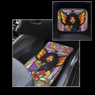 Butterfly Queen Fairy Stained Glass Purple Car Floor Mat