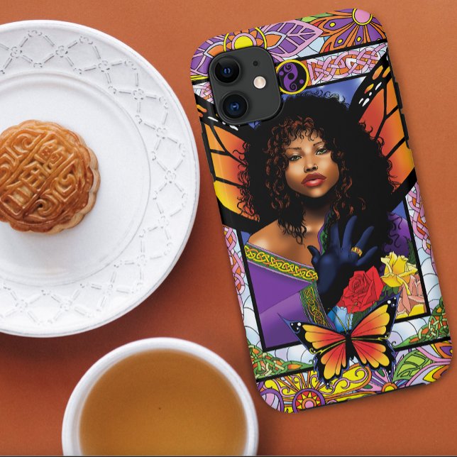 Butterfly Queen Fairy  Stained Glass Purple Case-Mate iPhone Case (Creator Uploaded)