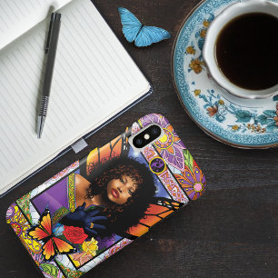 Butterfly Queen Fairy  Stained Glass Purple iPhone X Case