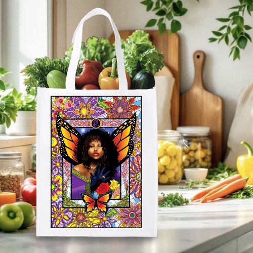 Butterfly Queen Fairy  Stained Glass Purple