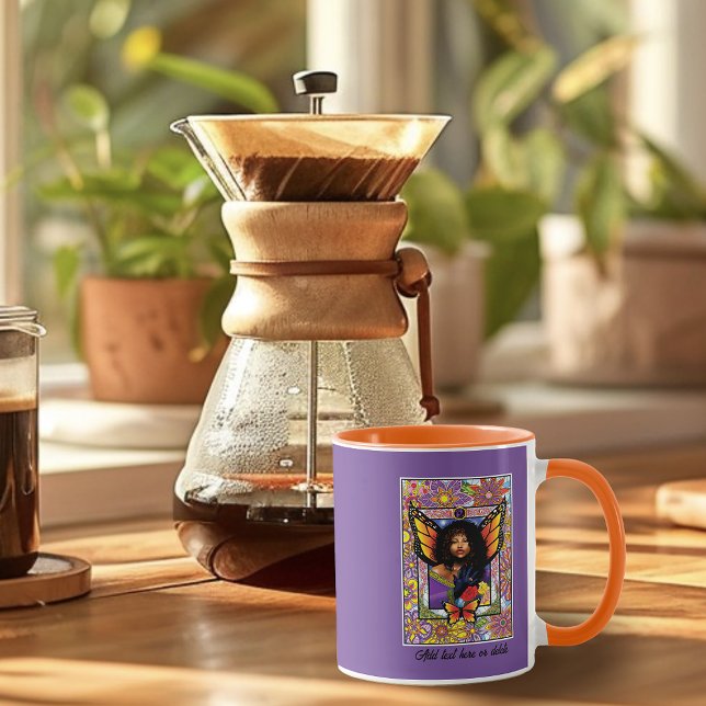 Butterfly Queen Fairy  Stained Glass Purple Mug (Creator Uploaded)