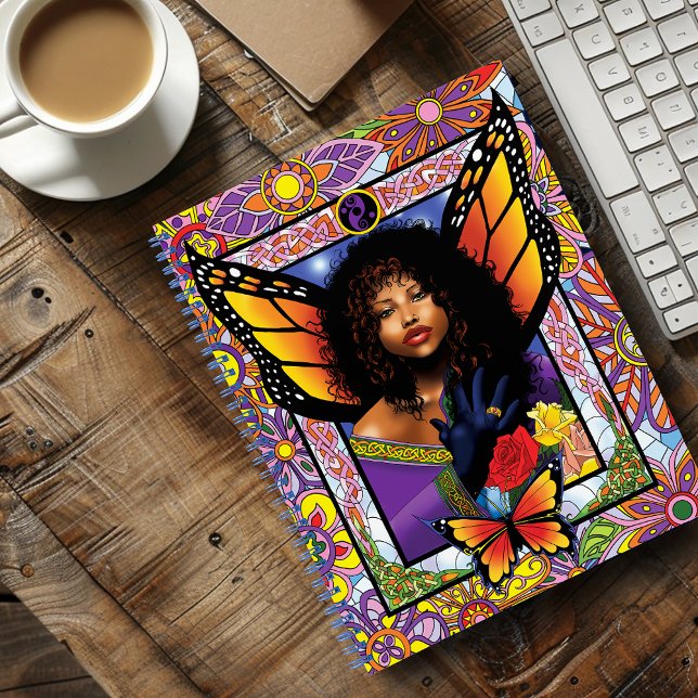 Butterfly Queen Fairy  Stained Glass Purple Notebook (Creator Uploaded)