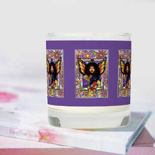 Butterfly Queen Fairy Stained Glass Purple Scented Candle