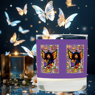 Butterfly Queen Fairy  Stained Glass Purple Scented Candle