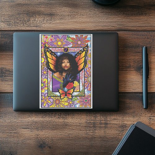 Butterfly Queen Fairy  Stained Glass Purple