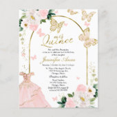 Butterfly Quince Bilingual Budget Invitations (Front)