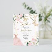 Butterfly Quince Bilingual Budget Invitations (Standing Front)