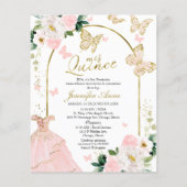 Butterfly Quince Bilingual Budget Invitations (Back)