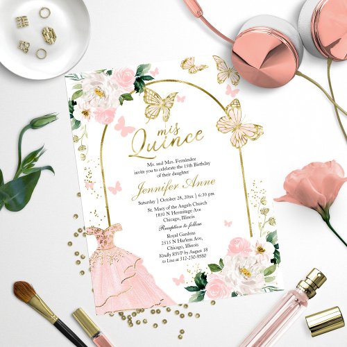 Butterfly Quince Bilingual Budget Invitations