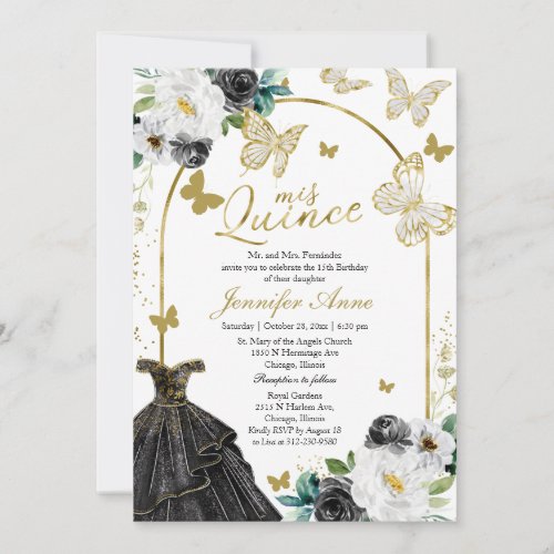 Butterfly Quince Bilingual Invitations