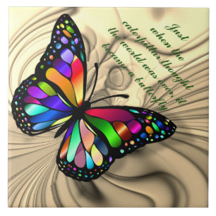 BUTTERFLY QUOTE CERAMIC TILE