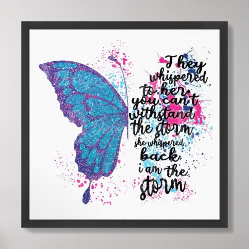 Butterfly Quote Framed Art