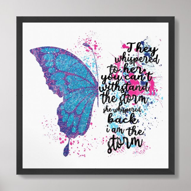 Butterfly Quote Framed Art (Framed Front)