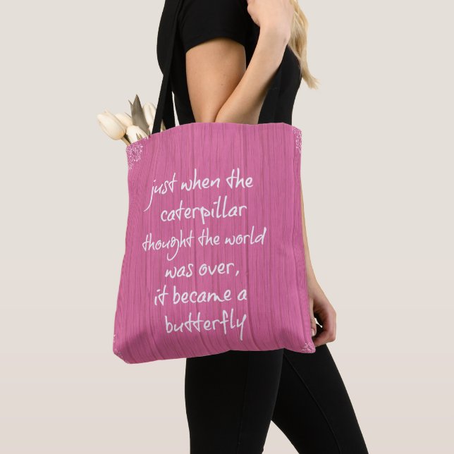 Butterfly Quote Tote Bag (Close Up)