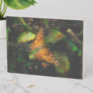 Butterfly Radiance Effect with Black Background Wooden Box Sign