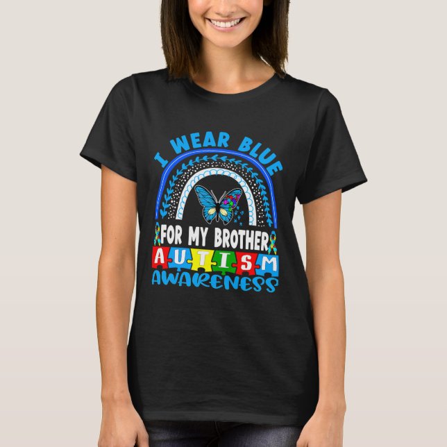 Butterfly Rainbow Autism Brother T-Shirt (Front)