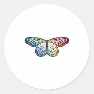 Butterfly Rainbow Classic Round Sticker