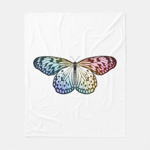 Butterfly Rainbow Fleece Blanket