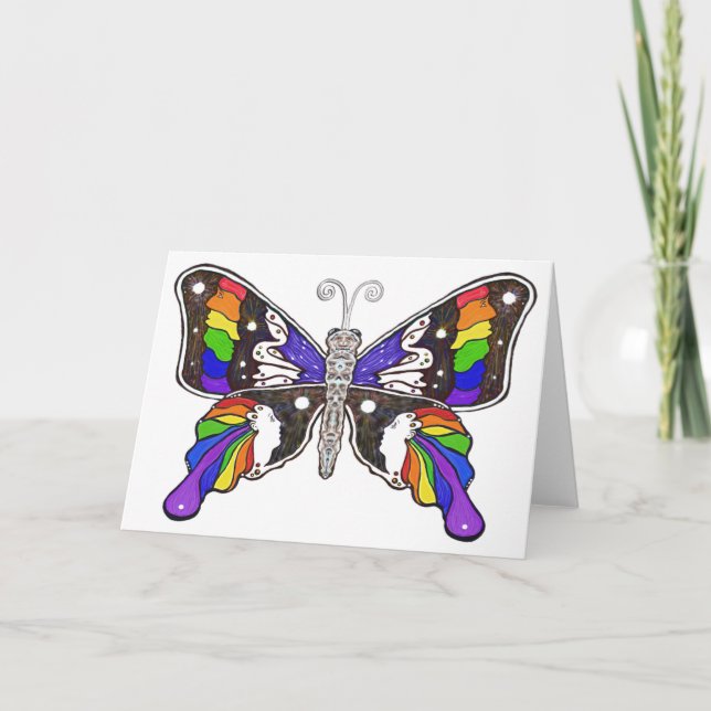 Butterfly Rainbow Greeting Card (Front)