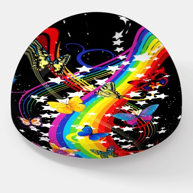 Butterfly Rainbow Paperweight (Angled)