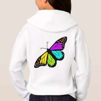 Butterfly Rainbow Sky Flowers Girly Friend Family Hoodie by Designs_Accessorize at Zazzle