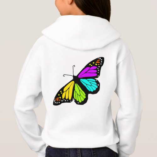 butterfly rainbow sky flowers girly friend family hoodie