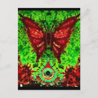 Butterfly rave postcard