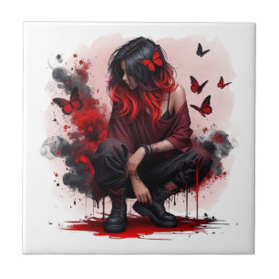 Butterfly Rebellion Ceramic Tile