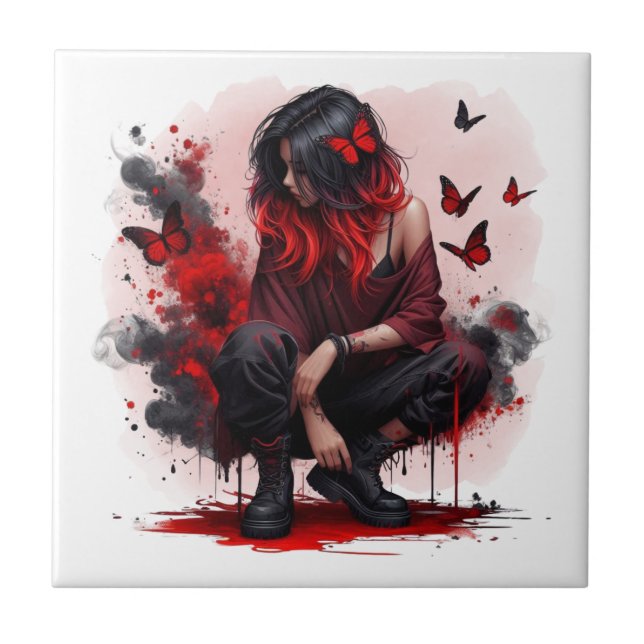  Butterfly Rebellion Ceramic Tile (Front)