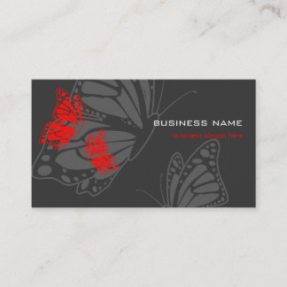 Butterfly Red & Dark Elegant Modern Business Card