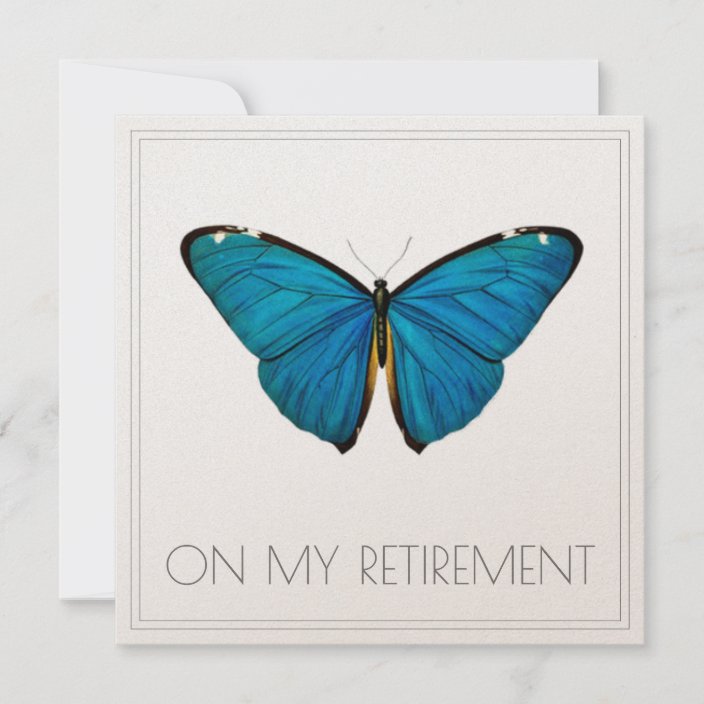 BUTTERFLY RETIREMENT PARTY INVITATION CARD