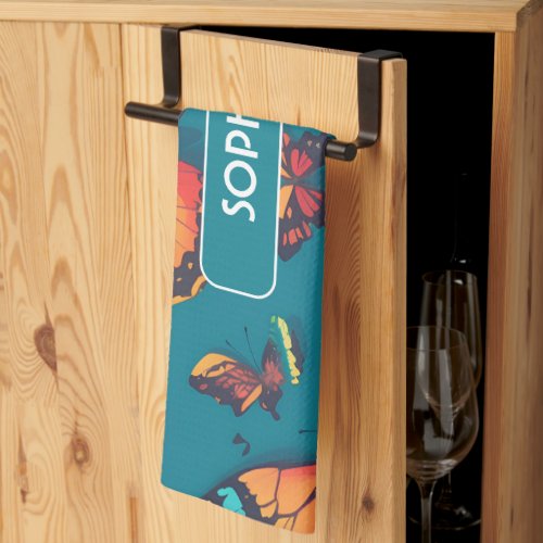 Butterfly Retro Colorful Personalized Pattern Kitchen Towel