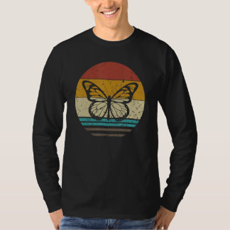 Butterfly   Retro Sunset Insect Monarch Entomology T-Shirt
