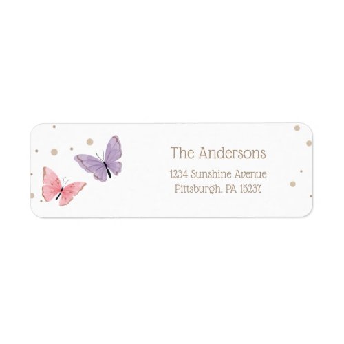 Butterfly Return Address Label