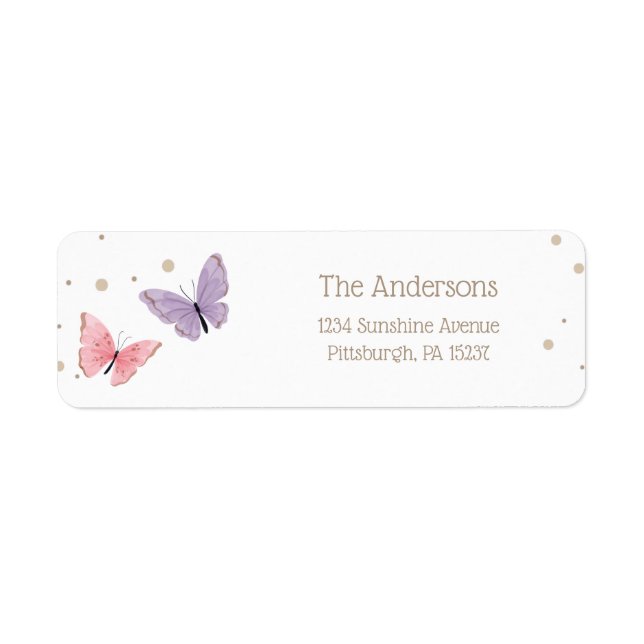 Butterfly Return Address Label (Front)