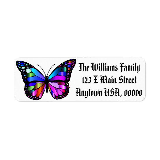 Butterfly Return Address Labels (Front)