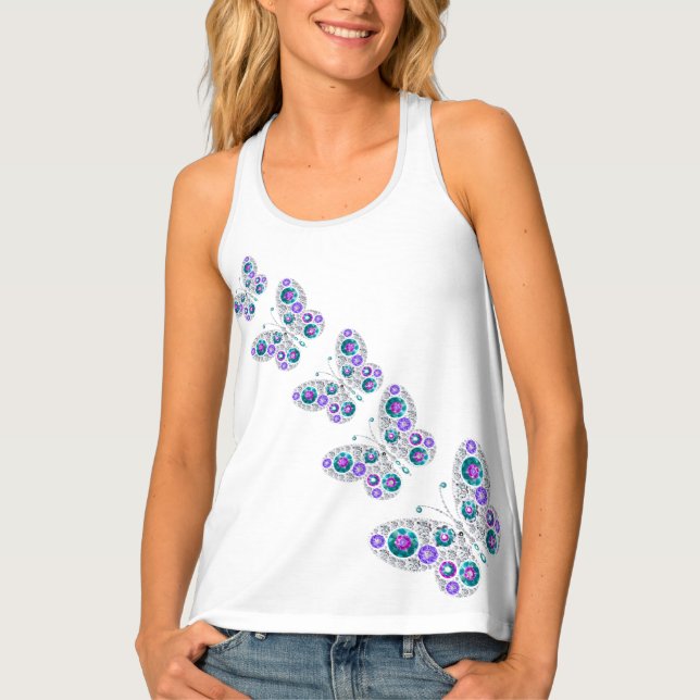 Butterfly Rhinestone Tank Top (Front)