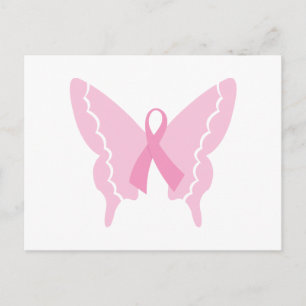 Butterfly Ribbion Breast Cancer Postcard